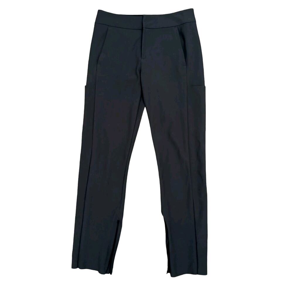 Athleta Stellar Trouser Sz 4 GRAY Ankle Zip Pants Pockets Athleisure Preppy $128